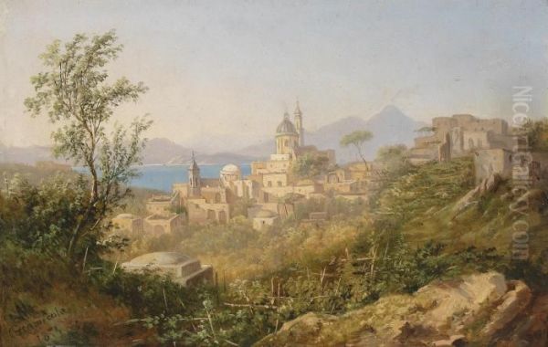 View Of Casamiccola Oil Painting by Franz Alt