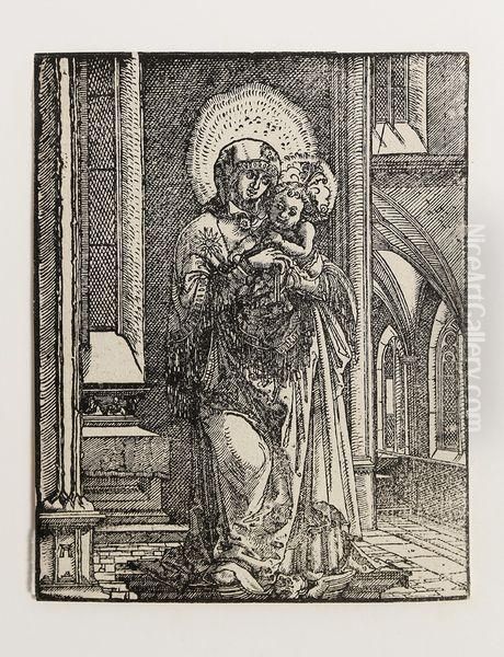 La Vierge Debout Dans Une Eglise Oil Painting by Albrecht Altdorfer