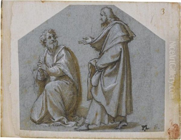 Figures Of Two Apostles Oil Painting by Pomponio Amalteo