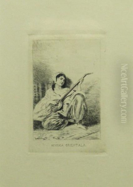 Muzica Orientala Oil Painting by Theodor Aman