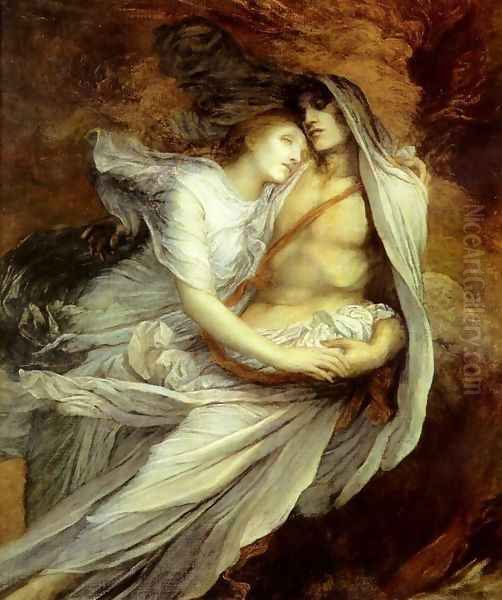 Pablo And Francesca Oil Painting by George Frederick Watts