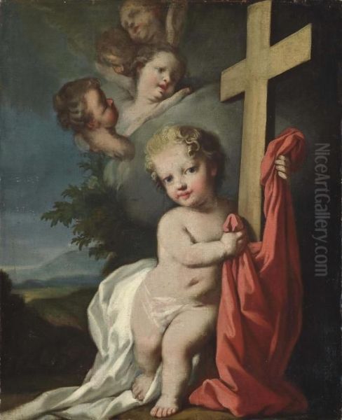 The Christ Child Holding A Cross Oil Painting by Jacopo (Giacomo) Amigoni