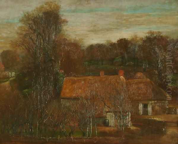 Farm Buildings, Freshwater, 1875 Oil Painting by George Frederick Watts