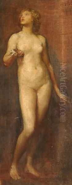 Female Nude, 1874 Oil Painting by George Frederick Watts