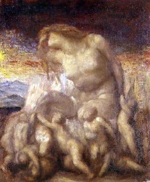 Study for 'Evolution' Oil Painting by George Frederick Watts