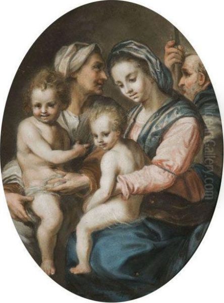 La Sainte Famille Oil Painting by Andrea Del Sarto