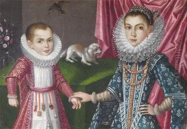 Double Portrait Of A Boy And A Girl Oil Painting by Sofonisba Anguissola