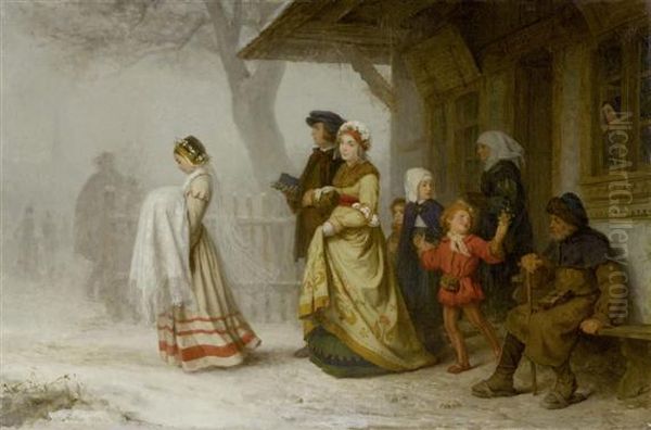 Die Taufe Oil Painting by Albert Anker