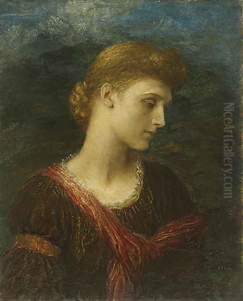 Violet Lindsay C1881 Oil Painting by George Frederick Watts