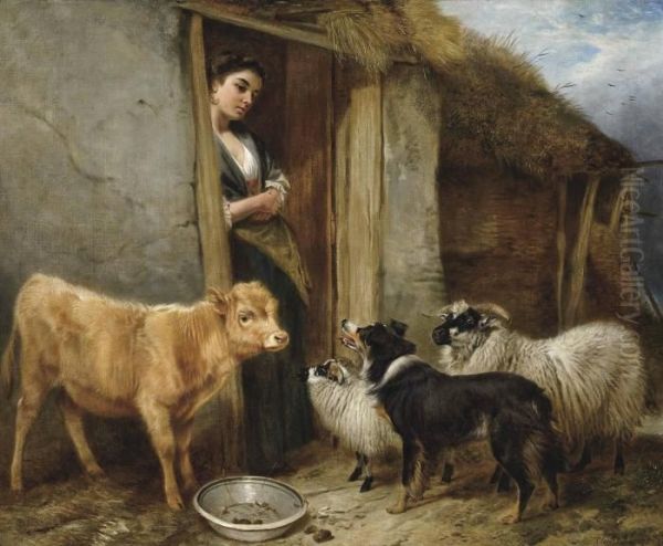 The Shepherd's Home Oil Painting by Richard Ansdell