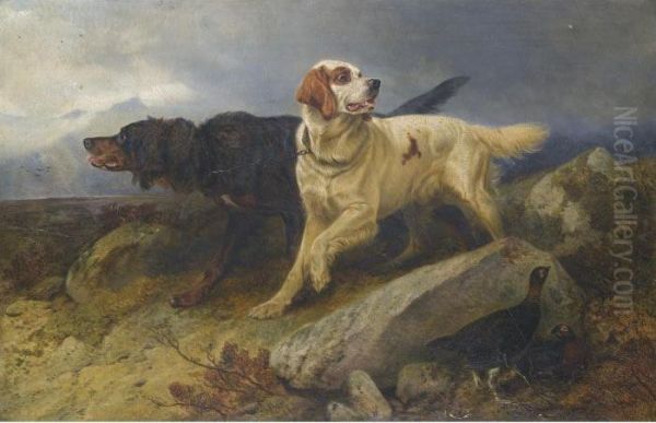 Setters On The Scent Oil Painting by Richard Ansdell