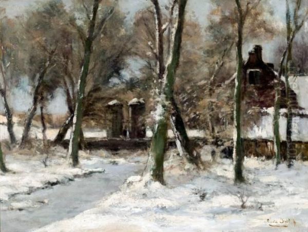 Toegangspoort Van Winters Bos Oil Painting by Louis Apol