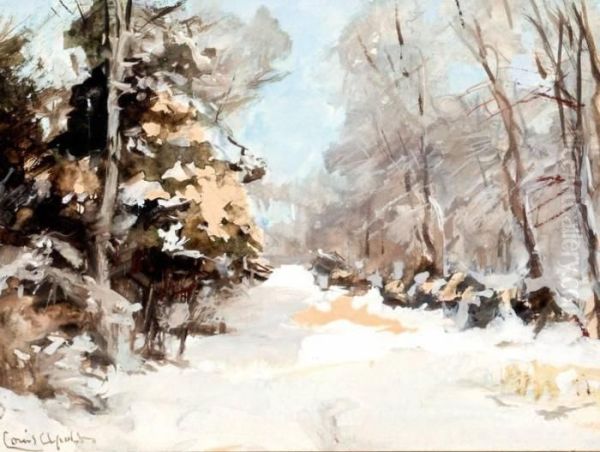 Winters Bos Oil Painting by Louis Apol