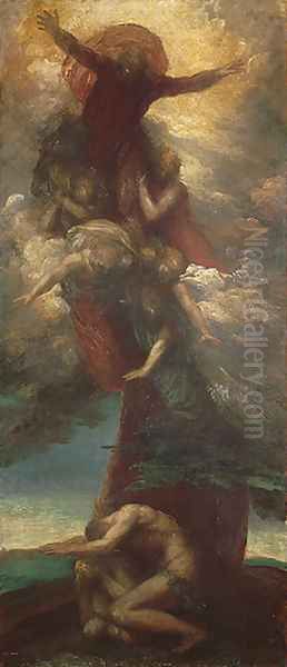 The Denunciation Of Adam And Eve Oil Painting by George Frederick Watts