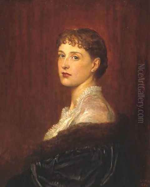 Mrs Arthur Sassoon Oil Painting by George Frederick Watts