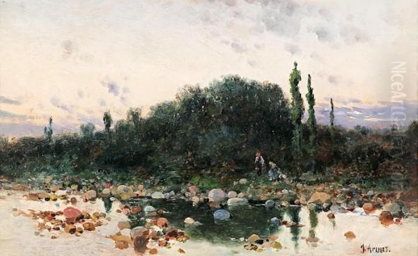 Vista Fluvial Oil Painting by Jose Armet Y Portanell