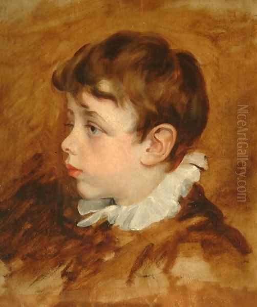 Boy's Head, 1836 Oil Painting by George Frederick Watts