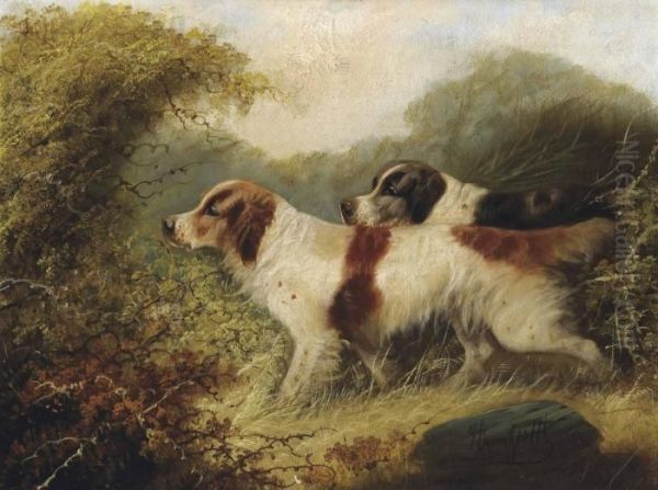 Two Setters Oil Painting by George Armfield