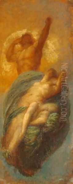 Sun, Earth and their Daughter Moon Oil Painting by George Frederick Watts