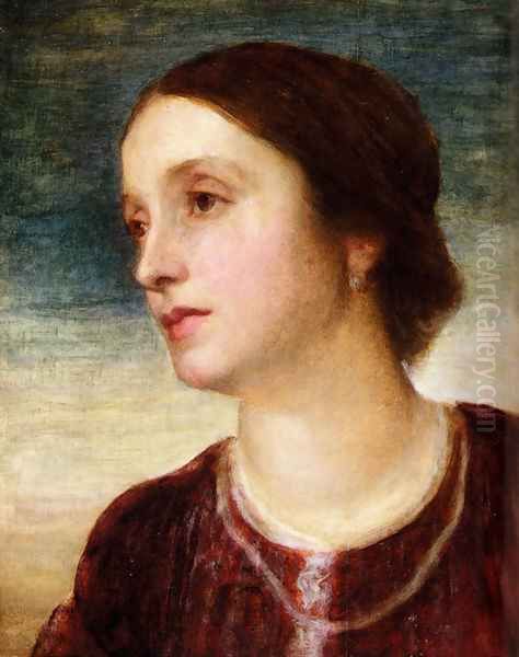 Portrait Of The Countess Somers Oil Painting by George Frederick Watts