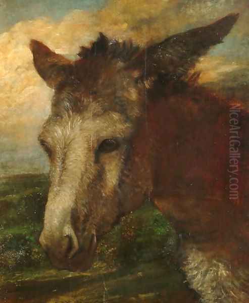 Head of an Ass, c.1863 Oil Painting by George Frederick Watts