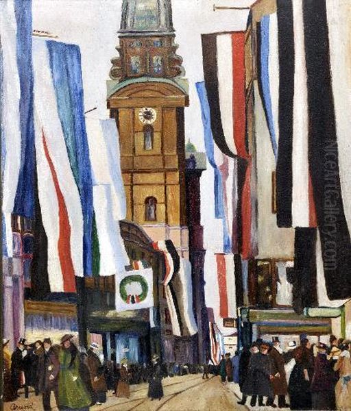 Theatinerstrasse Mit Theatinerkirche Oil Painting by Karl Arnold