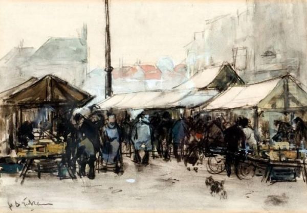 De Grote Markt Te Den Haag Oil Painting by Floris Arntzenius