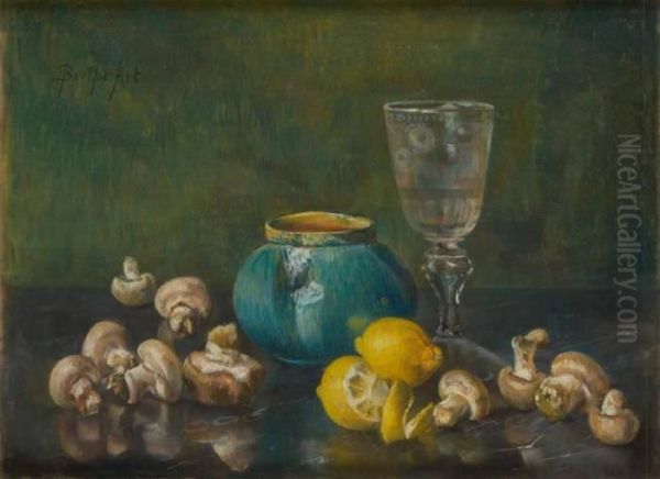 Champignons Et Citrons Oil Painting by Berthe Art