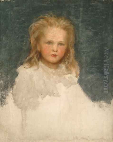 Portrait of a Girl with Fair Hair Oil Painting by George Frederick Watts