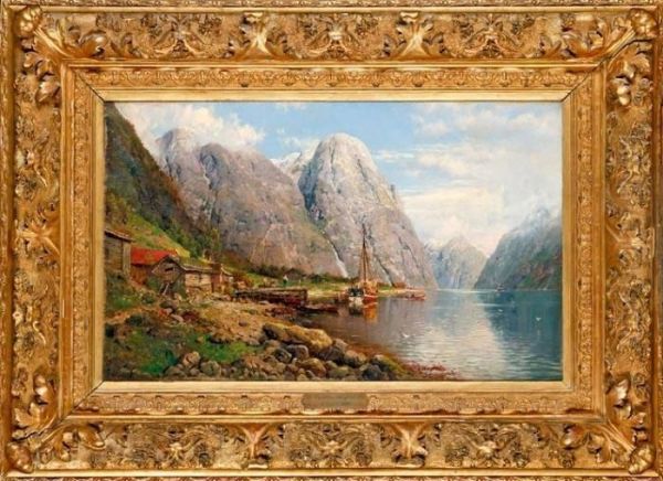 Tavasz A Fjordnal Oil Painting by Anders Monsen Askevold