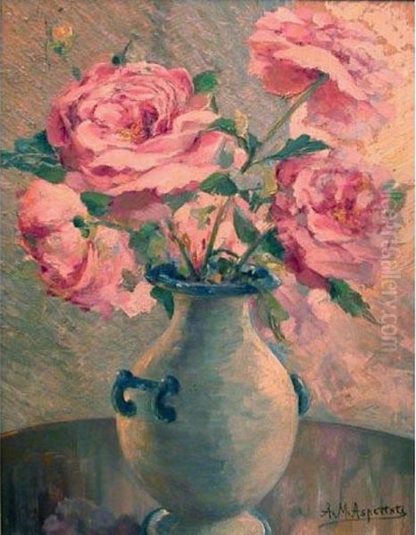 Vaso Di Fiori Oil Painting by Antonio Maria Aspettati