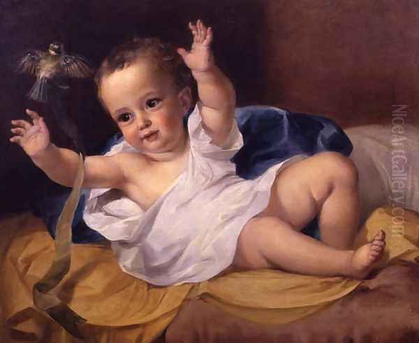 Gerald Hamilton as an infant, 1839 Oil Painting by George Frederick Watts