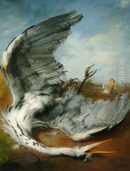 The Wounded Heron, 1837 Oil Painting by George Frederick Watts