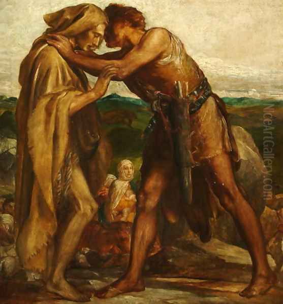 Jacob and Esau, 1878 Oil Painting by George Frederick Watts