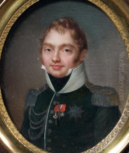 Portrait De Charles-ferdinand, Duc De Berry Oil Painting by Jacques-Jean- Baptiste Augustin