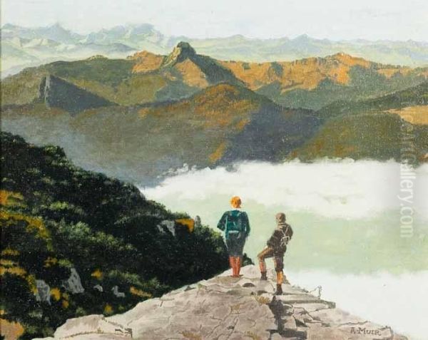 Above The Clouds Oil Painting by James Muir Auld