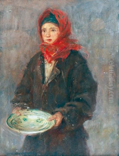 Mloda Huculka Z Misa Oil Painting by Teodor Axentowicz