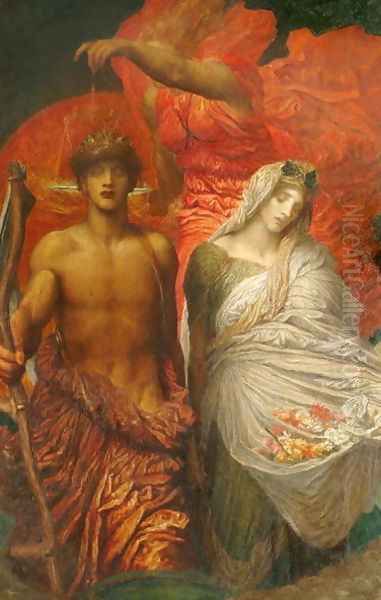 Time, Death and Judgement, 1884 Oil Painting by George Frederick Watts