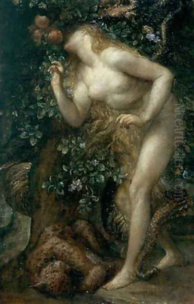 Eve Tempted II Oil Painting by George Frederick Watts