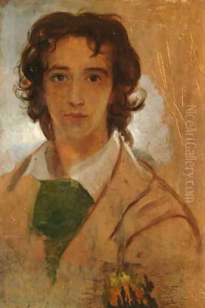 Self Portrait, 1834 Oil Painting by George Frederick Watts