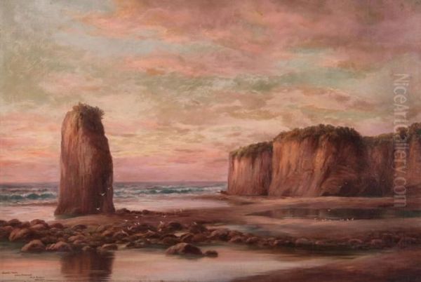 Giant's Tooth, Cape Fiordland Oil Painting by William George Baker