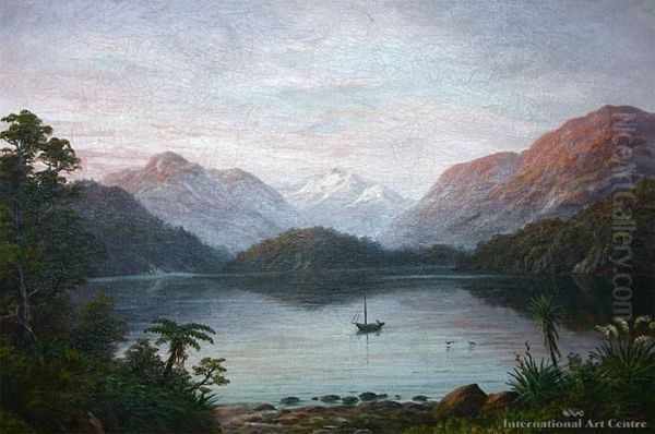 Lake Te Anau Oil Painting by William George Baker