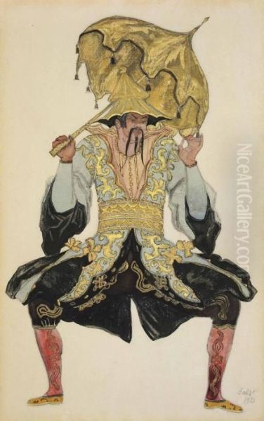 The Chinese Mandarin Oil Painting by Lev Samoilovich Bakst