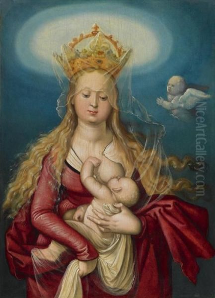 The Virgin As Queen Of Heaven Suckling The Infant Christ Oil Painting by Hans Baldung Grien