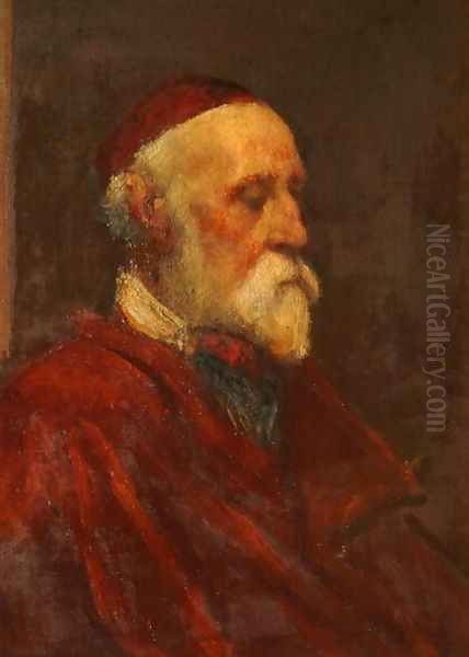 Self Portrait in Old Age, 1887 Oil Painting by George Frederick Watts