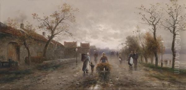 On The Country Road Oil Painting by Emil Barbarini