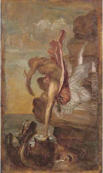 Perseus and Andromeda a sketch Oil Painting by George Frederick Watts