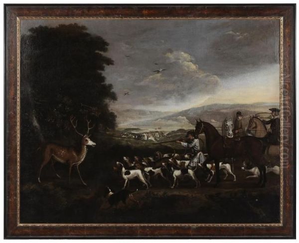 Stag Hunt Oil Painting by Francis Barlow