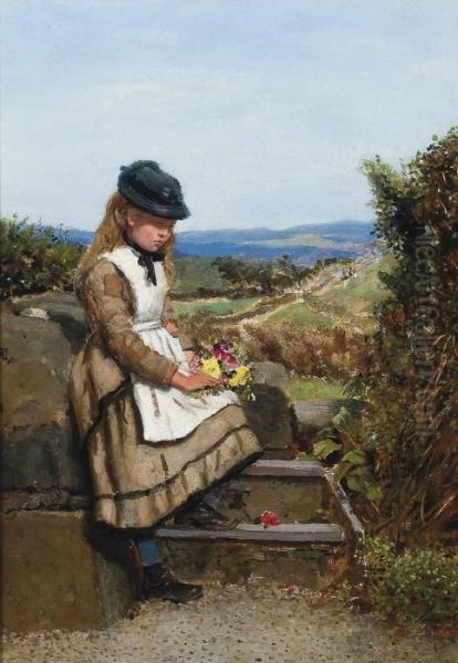 A Posy Of Flowers Oil Painting by Edward Charles Barnes