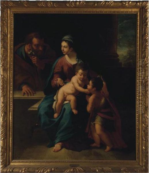 The Holy Family With The Infant Saint John The Baptist Oil Painting by Federico Fiori Barocci